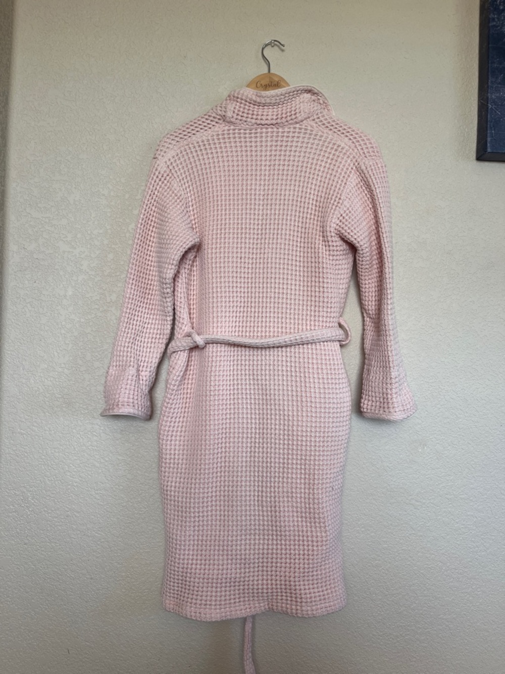 Brooklinen Turkish Cotton Dreamweave Waffle Knit Bath Robe - Pale Pink - Picture 7 of 8